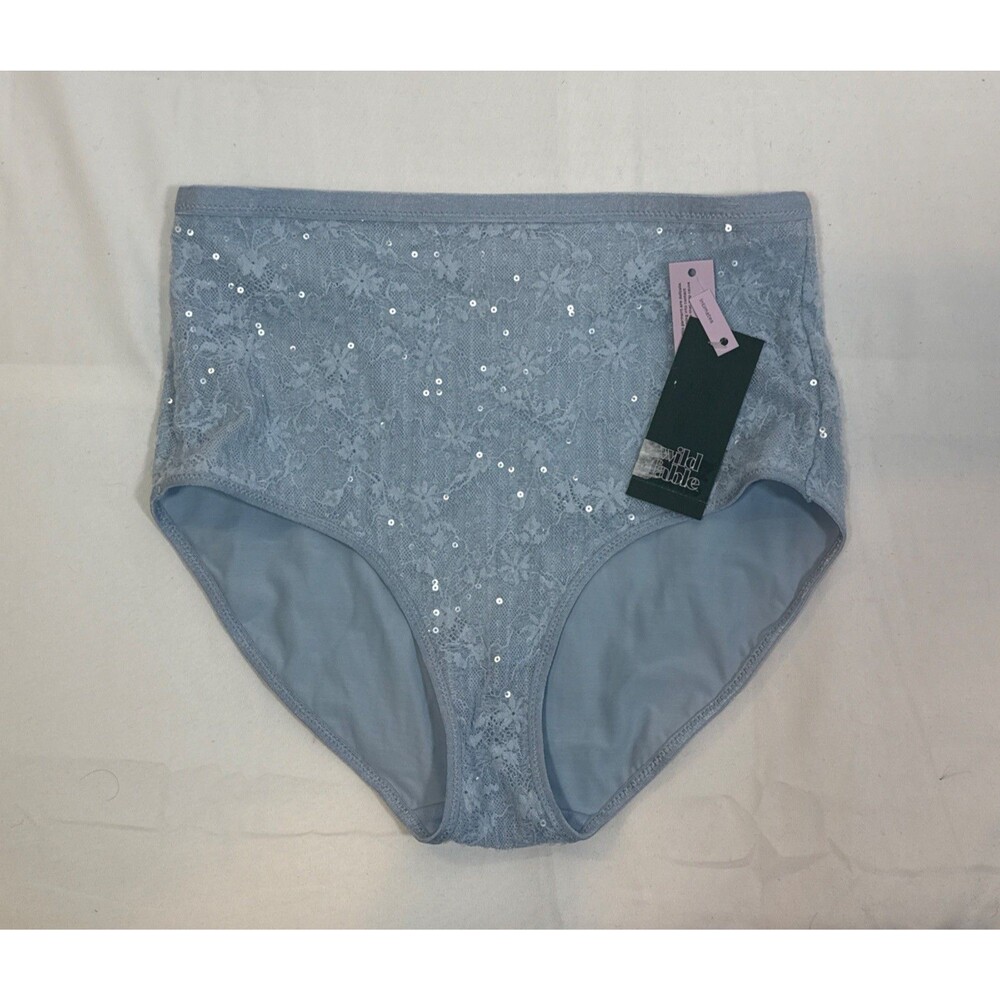Wild Fable Women’s Small Color Light Blue High-Waisted Sequin Panties Stretch